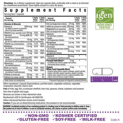 BlueBonnet Nutrition Ladies’ One Prenatal – Whole Food-Based Multivitamin for Prenatal & Postnatal Health