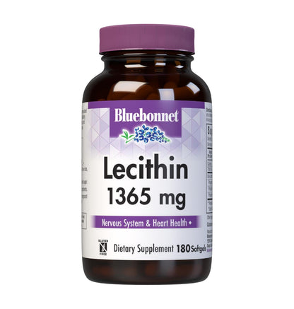 BlueBonnet Nutrition Lecithin 1365 mg Softgels - 180 Softgels - Supports Nervous System & Heart Health