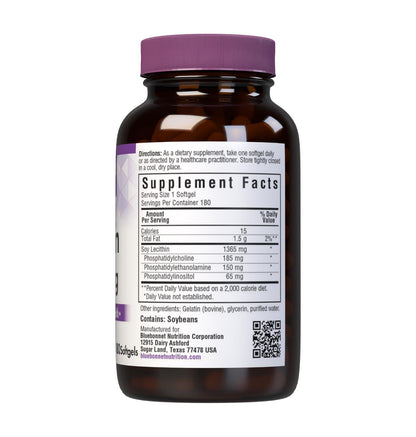 BlueBonnet Nutrition Lecithin 1365 mg Softgels - 180 Softgels - Supports Nervous System & Heart Health