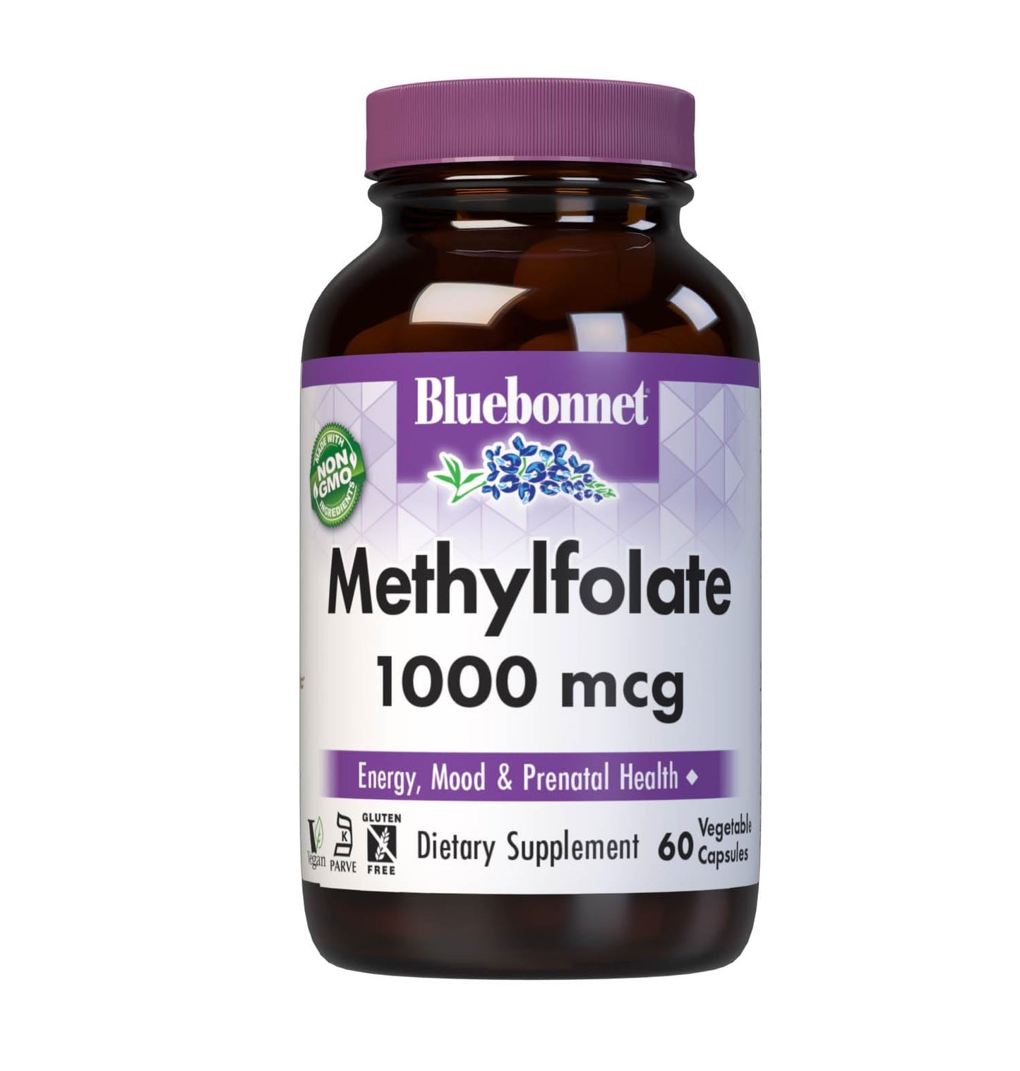 BlueBonnet Nutrition Methylfolate 1000 mcg – Energy, Mood & Prenatal Health | Vegan, Non-GMO, Gluten-Free
