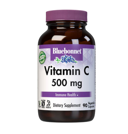 Bluebonnet Vitamin C 500 mg Vegetable Capsules | Immune & Skin Health | Vegan