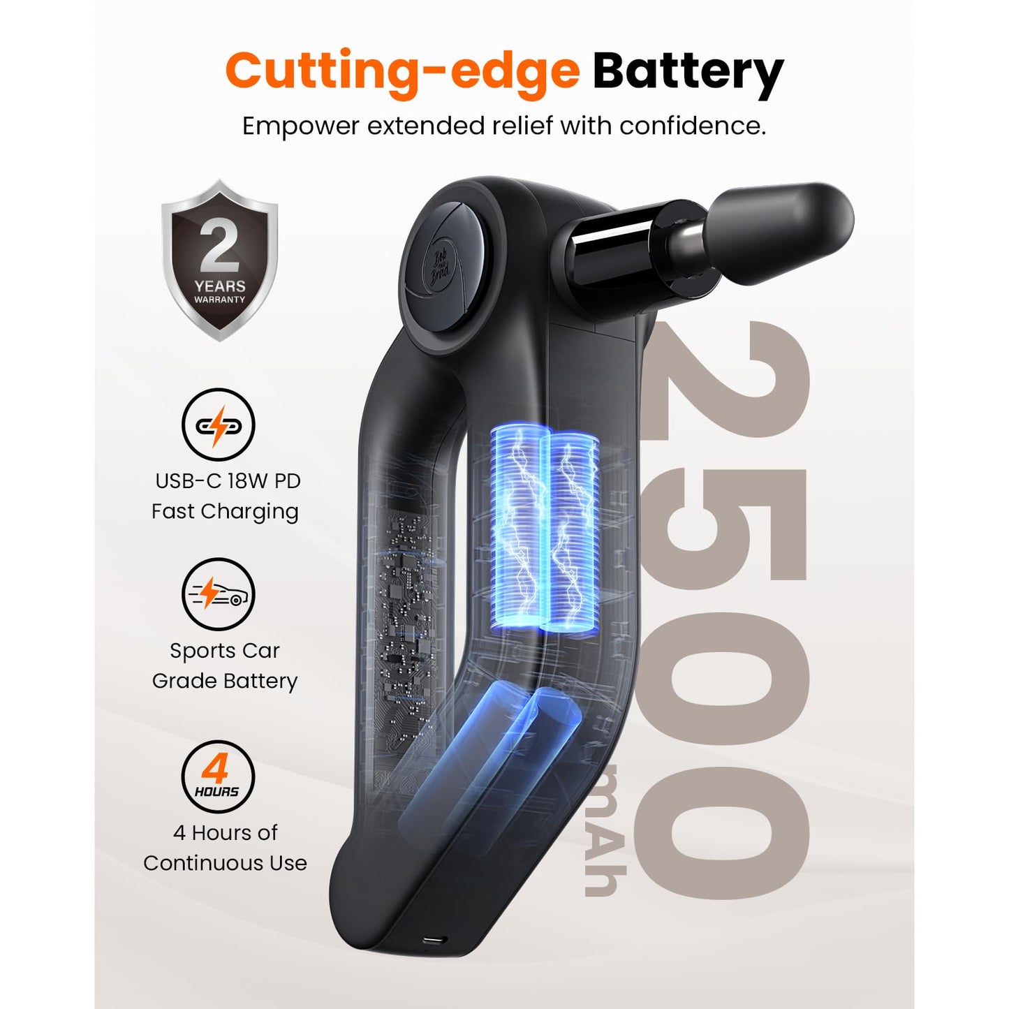 BOB AND BRAD D5 Pro Plus Massage Gun with Heat — 13mm Deep Tissue, 55 lbs Stall, 4h Battery, FSA/HSA Eligible