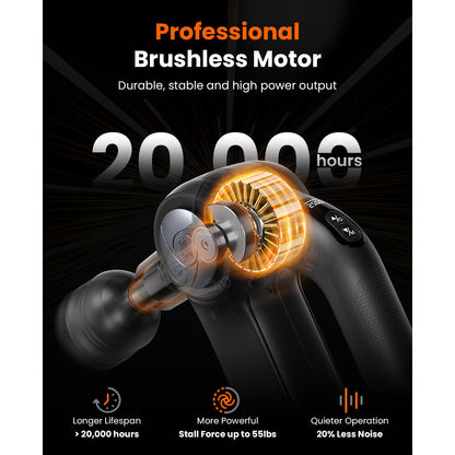 BOB AND BRAD D5 Pro Plus Massage Gun with Heat — 13mm Deep Tissue, 55 lbs Stall, 4h Battery, FSA/HSA Eligible