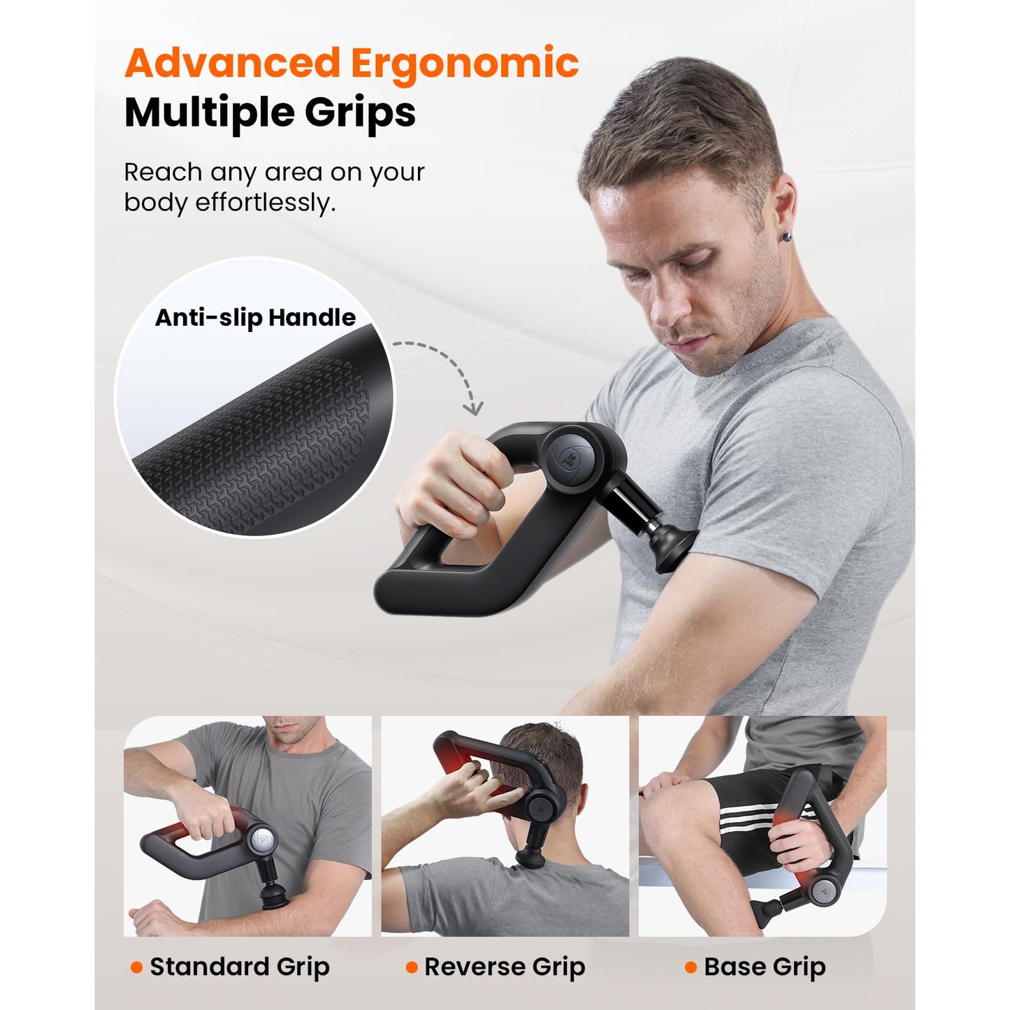 BOB AND BRAD D5 Pro Plus Massage Gun with Heat — 13mm Deep Tissue, 55 lbs Stall, 4h Battery, FSA/HSA Eligible