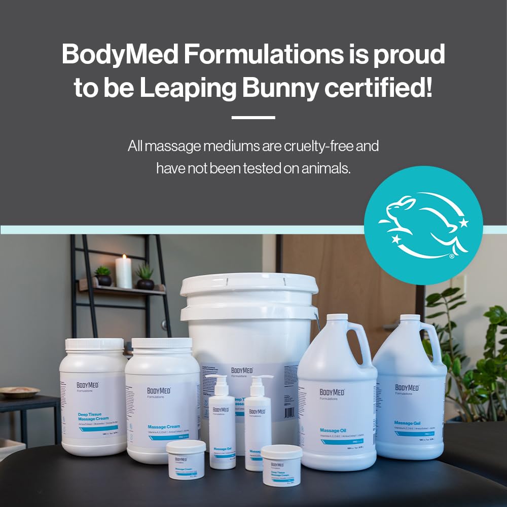 BodyMed Formulations Massage Cream, 1 gal. – Fragrance-Free, All-Natural Cream for Massage Therapy – Leaping Bunny Certified – Arnica Extract & Jojoba – Non-Staining & Paraben Free