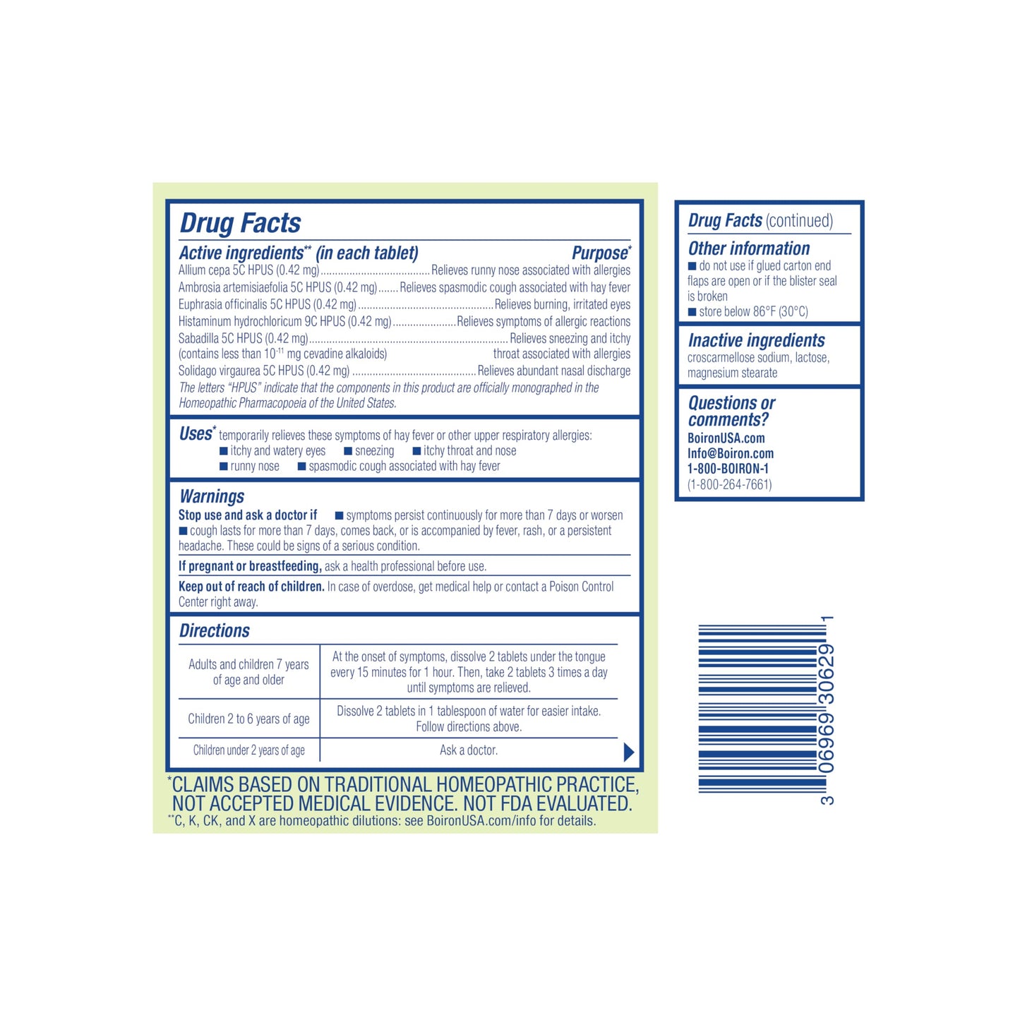 Boiron AllergyCalm Tablets — Targeted Relief for Allergy & Hay Fever (120 Count)