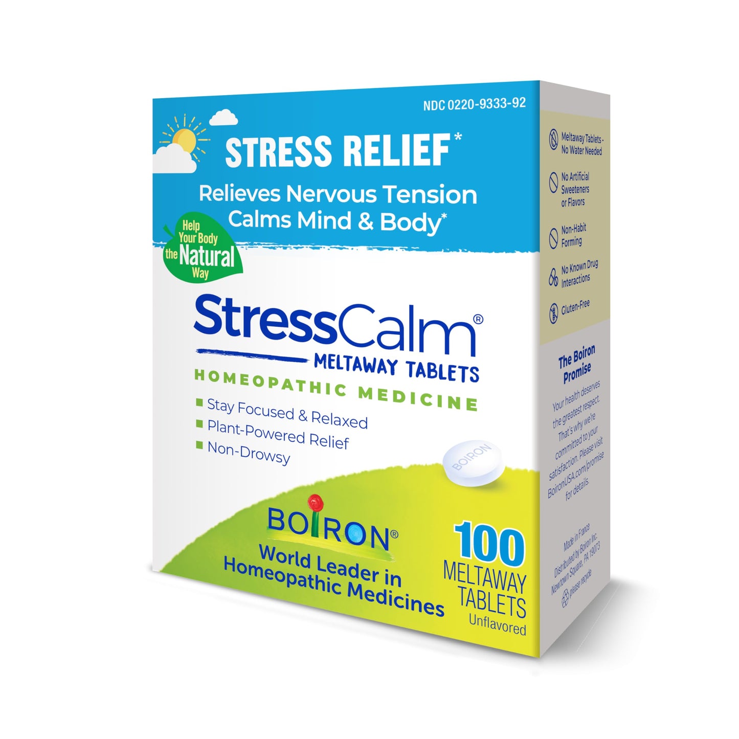 Boiron StressCalm Tabs — 100 Count | Non-Drowsy Stress Relief & Meltaway Tablets