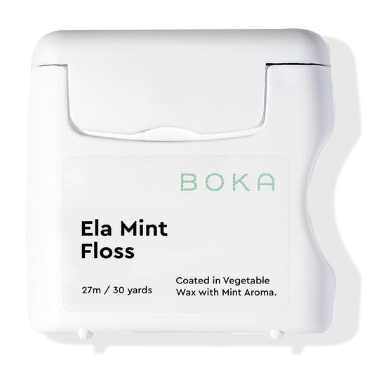Boka Ela Mint Expandable Woven Dental Floss – Plant-Based Wax, Teflon-Free | 30 Yards