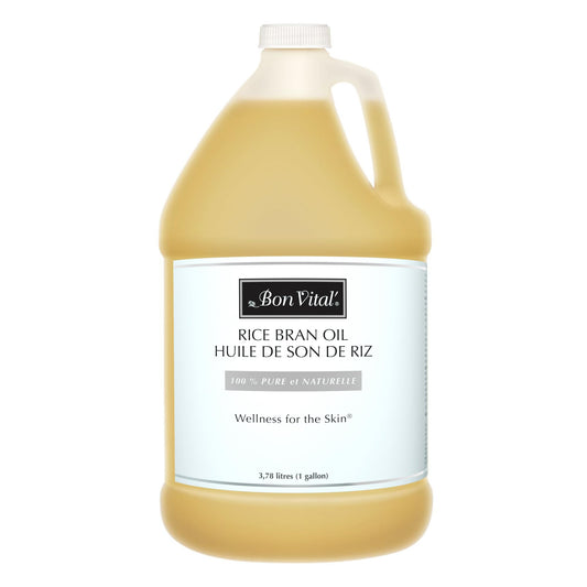 Bon Vital' Rice Bran Oil | 100% Pure Cold-Pressed Carrier Oil for Massage & Skin | 1 Gallon