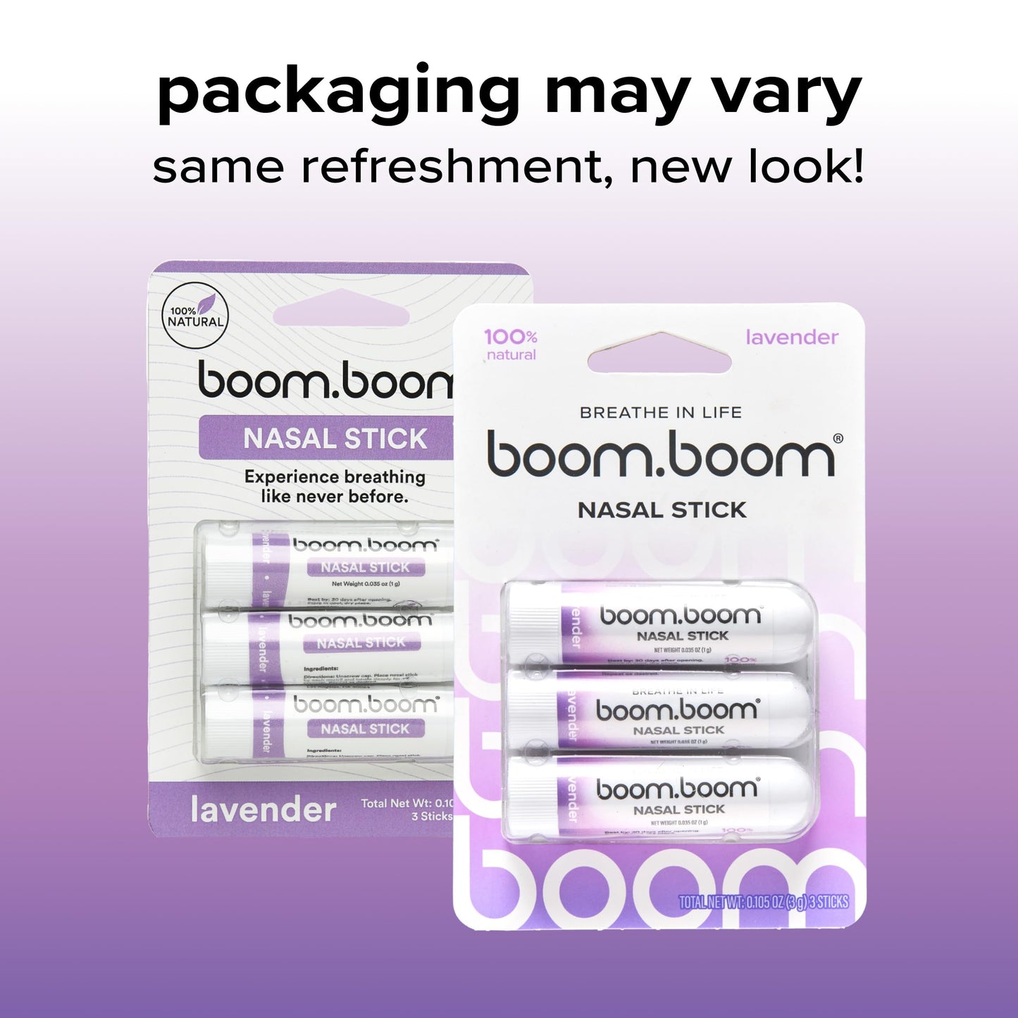 BoomBoom Nasal Stick | Vapor Flow Technology, Lavender Inhaler with Menthol & Essential Oils