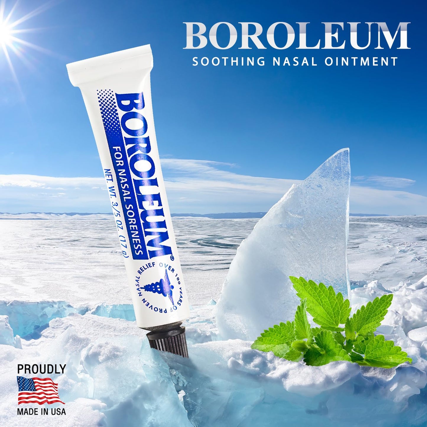Boroleum 2-Pack Nasal Balm Tubes (17 g / 0.6 oz) – Soothing Moisture for Sore Noses