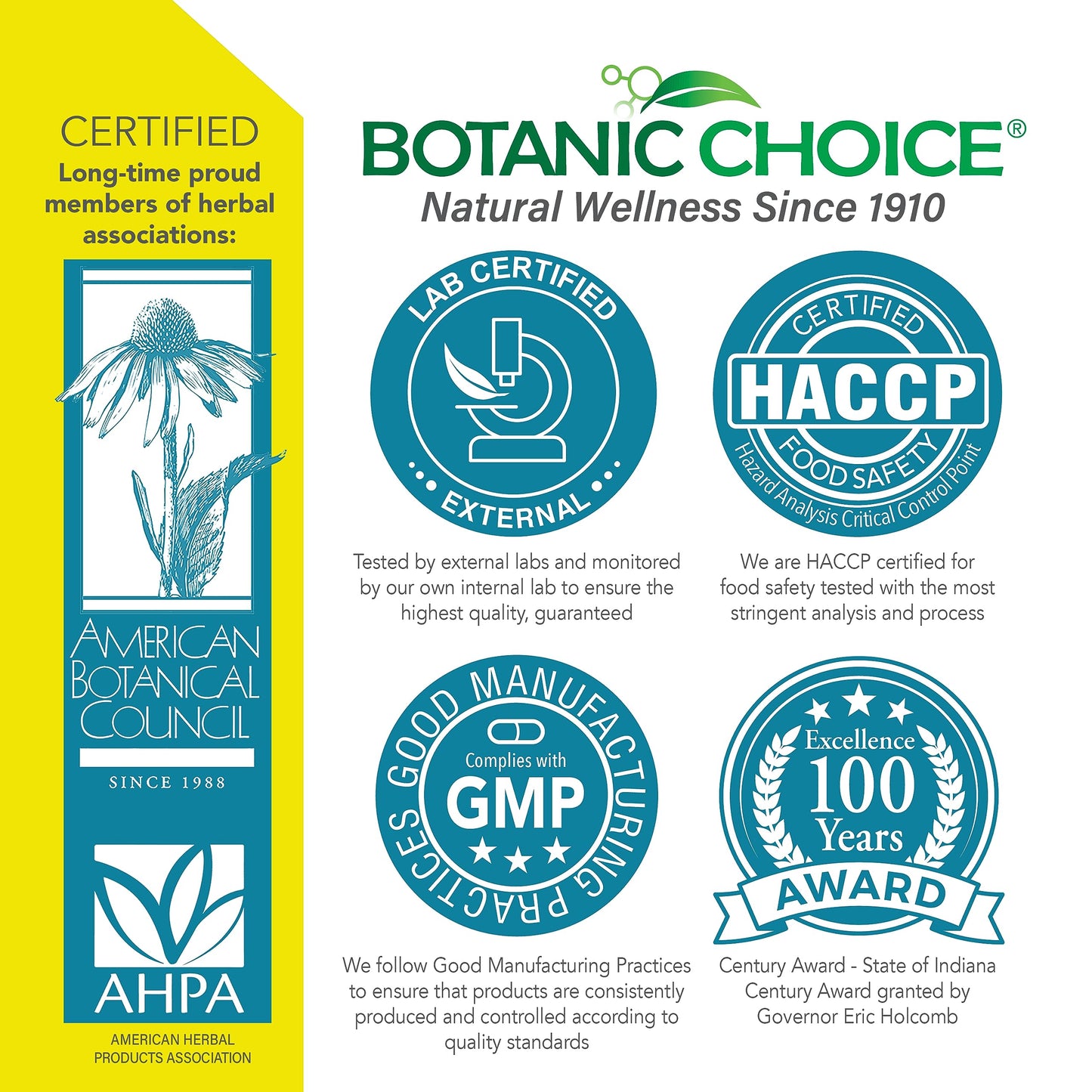 Botanic Choice Lemon Balm Liquid Extract - Alcohol Free & Gluten Free | 1 oz
