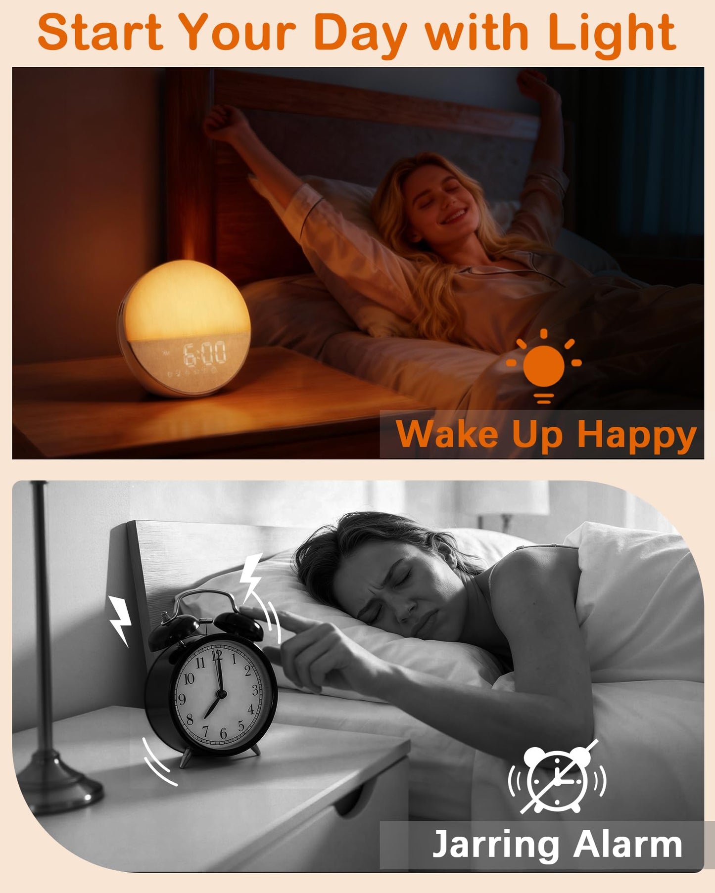 BOTDOYS Sunrise Alarm Clock with Sound Machine – Gentle Wake Light, Bluetooth & Sleep Sounds