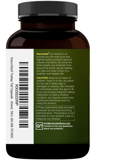 NatureBell Turkey Tail Mushroom Capsules – 15,000mg per Serving | 240 Count | 25:1 Extract for Immune & Brain Health