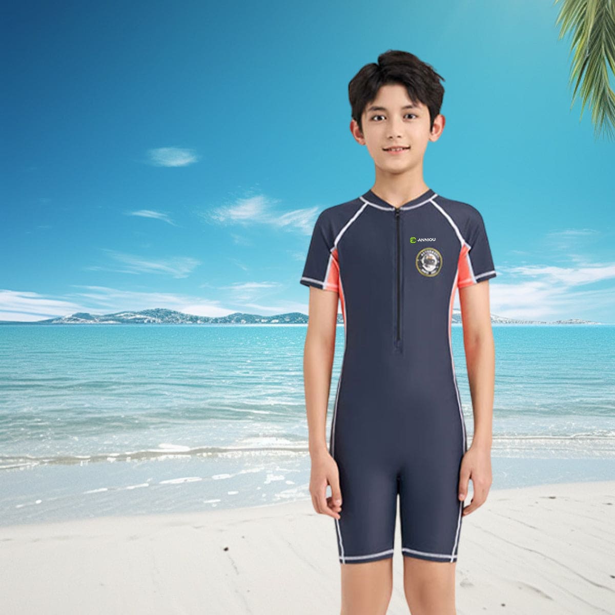Boy's UPF 50+ One Piece Swimsuit