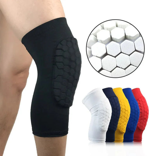 Breathable Compression Knee Sleeves with Honeycomb Anti-Collision Support - Adjustable Fit