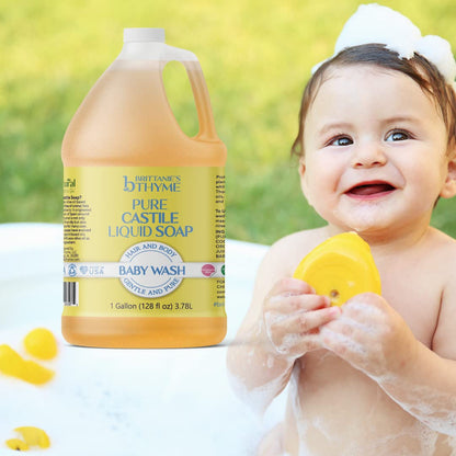 Brittanie's Pure Organic Castile Soap Refill - Olive Oil Castile (1 Gallon, Baby) | Vegan & Gluten Free Non-GMO