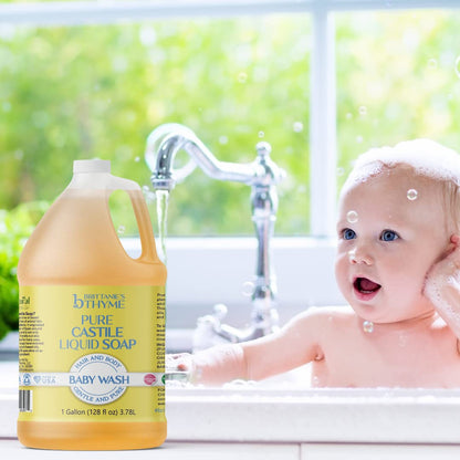 Brittanie's Pure Organic Castile Soap Refill - Olive Oil Castile (1 Gallon, Baby) | Vegan & Gluten Free Non-GMO