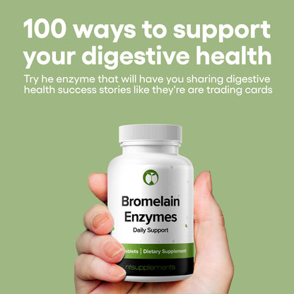 Bromelain Supplement 240 Tablets Natural Enzymes 100 mg 2400 GDU/g Gluten Free Non-GMO Vegan (240, Bromelain)