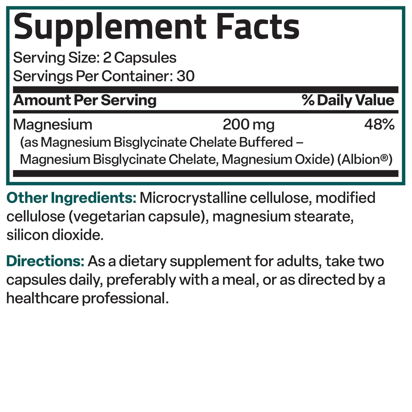 Bronson Magnesium Glycinate 200 mg Chelated, High Absorption