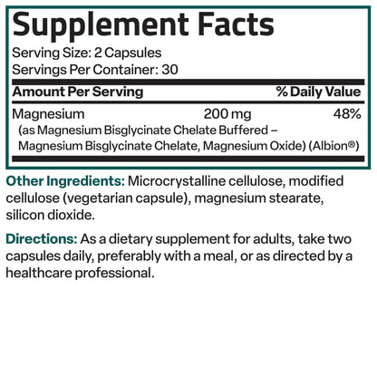Bronson Magnesium Glycinate 200 mg Chelated, High Absorption