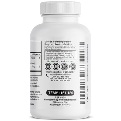 Bronson Ashwagandha Extra Strength – Stress & Mood Support with BioPerine, 120 Vegetarian Capsules