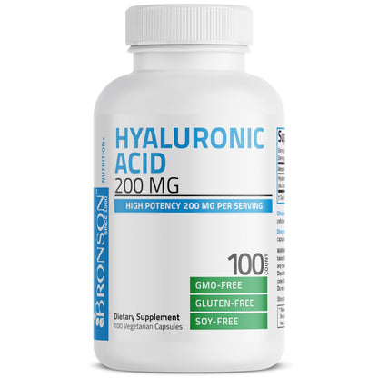Bronson Hyaluronic Acid 200 MG – Joint Health & Skin Support | Non-GMO, 100 Vegetarian Capsules