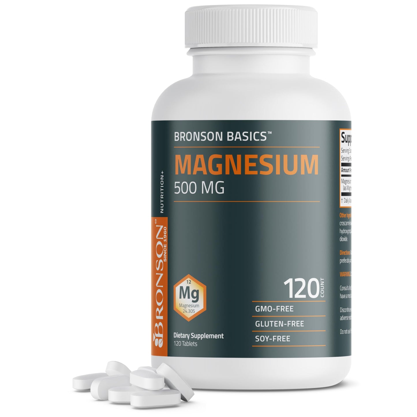 Bronson Magnesium 500 MG – Supports Bone, Muscle & Nervous System (120 Veg Tablets)