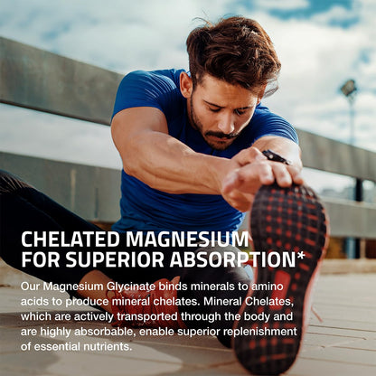 Bronson Magnesium Glycinate 200 mg – Chelated for High Absorption, Gentle on Stomach | Non-GMO, 120 Vegetarian Capsules