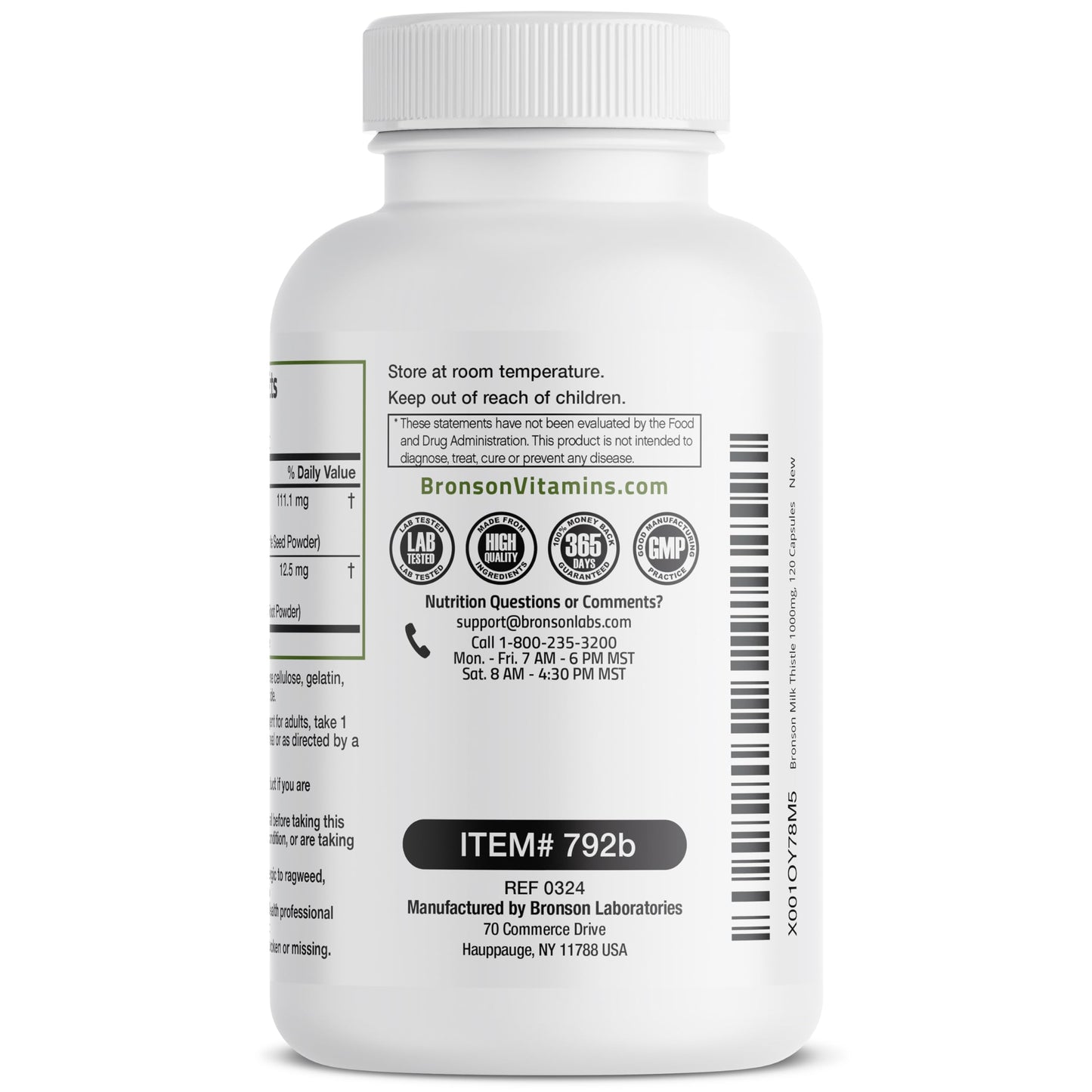 Bronson Milk Thistle with Dandelion Root – Liver Health Support, 120 Capsules