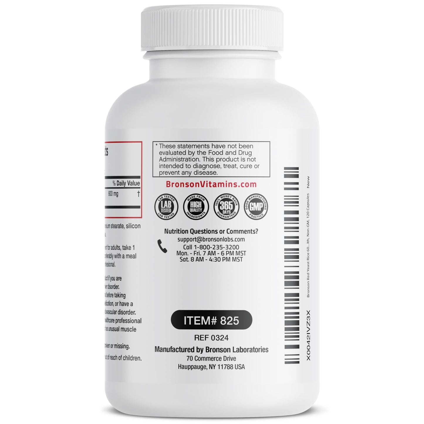 Bronson Red Yeast Rice 600 MG Monascus Purpureus Herbal Health – Non-GMO, 120 Capsules