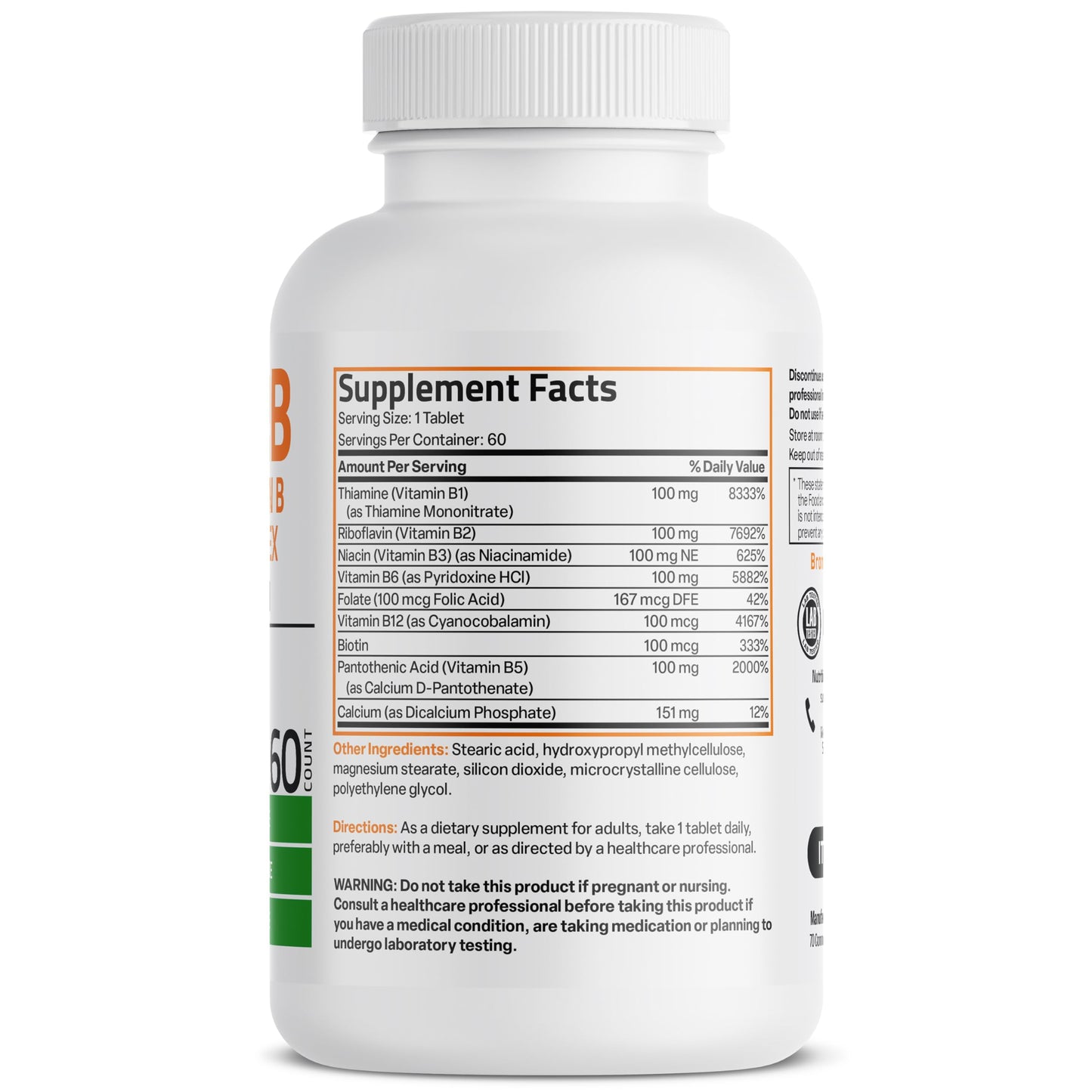 Bronson Super B100 Vitamin B Complex - Sustained Release (60 Tablets)