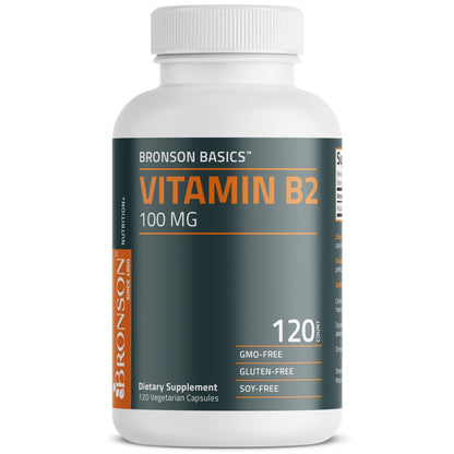Bronson Vitamin B2 100mg Non-GMO | 120 Vegetarian Capsules