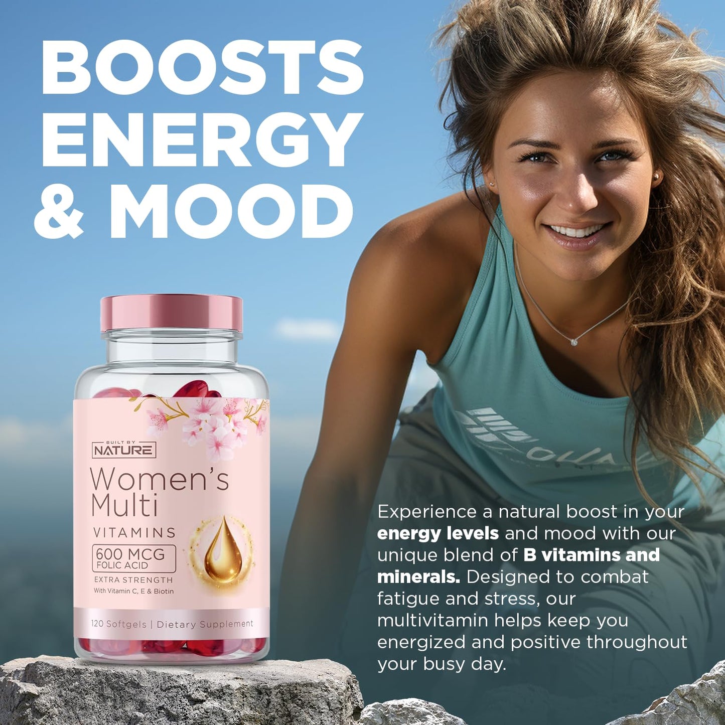 Built By Nature Women’s Multivitamin – Daily Wellness & Immune Support (120 Softgels)