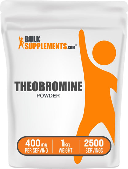 BulkSupplements Theobromine Powder – Nootropic Energy Support, Gluten Free, 1kg (2500 Servings)