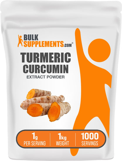 BulkSupplements Turmeric Extract Powder - Gluten Free, 1g per Serving, 1kg (2.2 lbs)