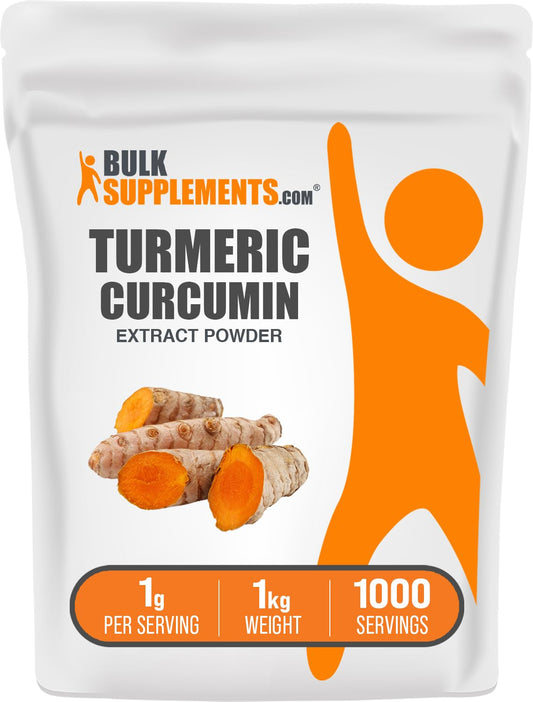 BulkSupplements Turmeric Extract Powder - Gluten Free, 1g per Serving, 1kg (2.2 lbs)