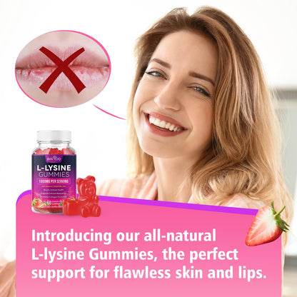 BVIVLOO L-Lysine 1000mg Gummies – Immune Support, Skin Health | Vegan, Sugar-Free