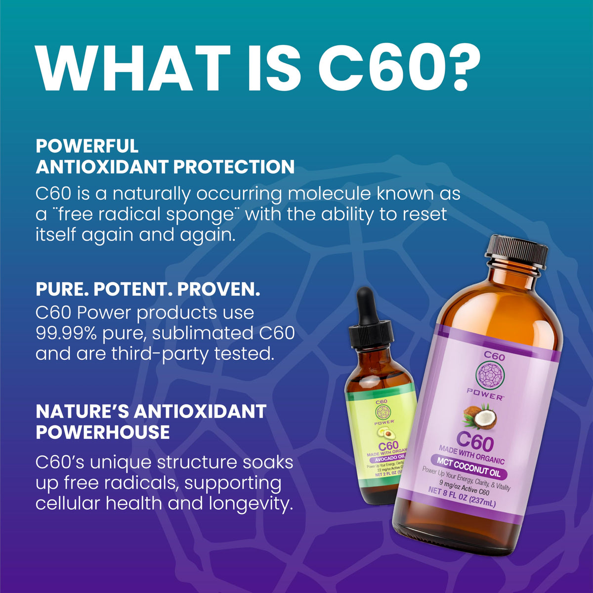 C60 Purple Power in Organic MCT Coconut Oil – Energy & Clarity (4 oz)