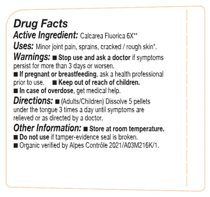 Calcarea Fluorica OLLOIS - Organic, Vegan, Kosher Cell Salt #1 (80 pellets)