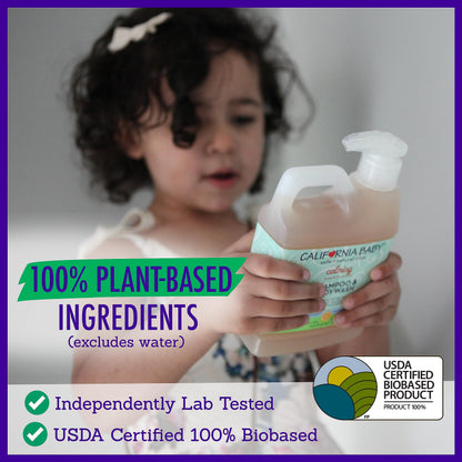 California Baby Calming Shampoo + Body Wash – 100% Plant-Based, Lavender, Hypoallergenic (517 mL / 17.5 oz)