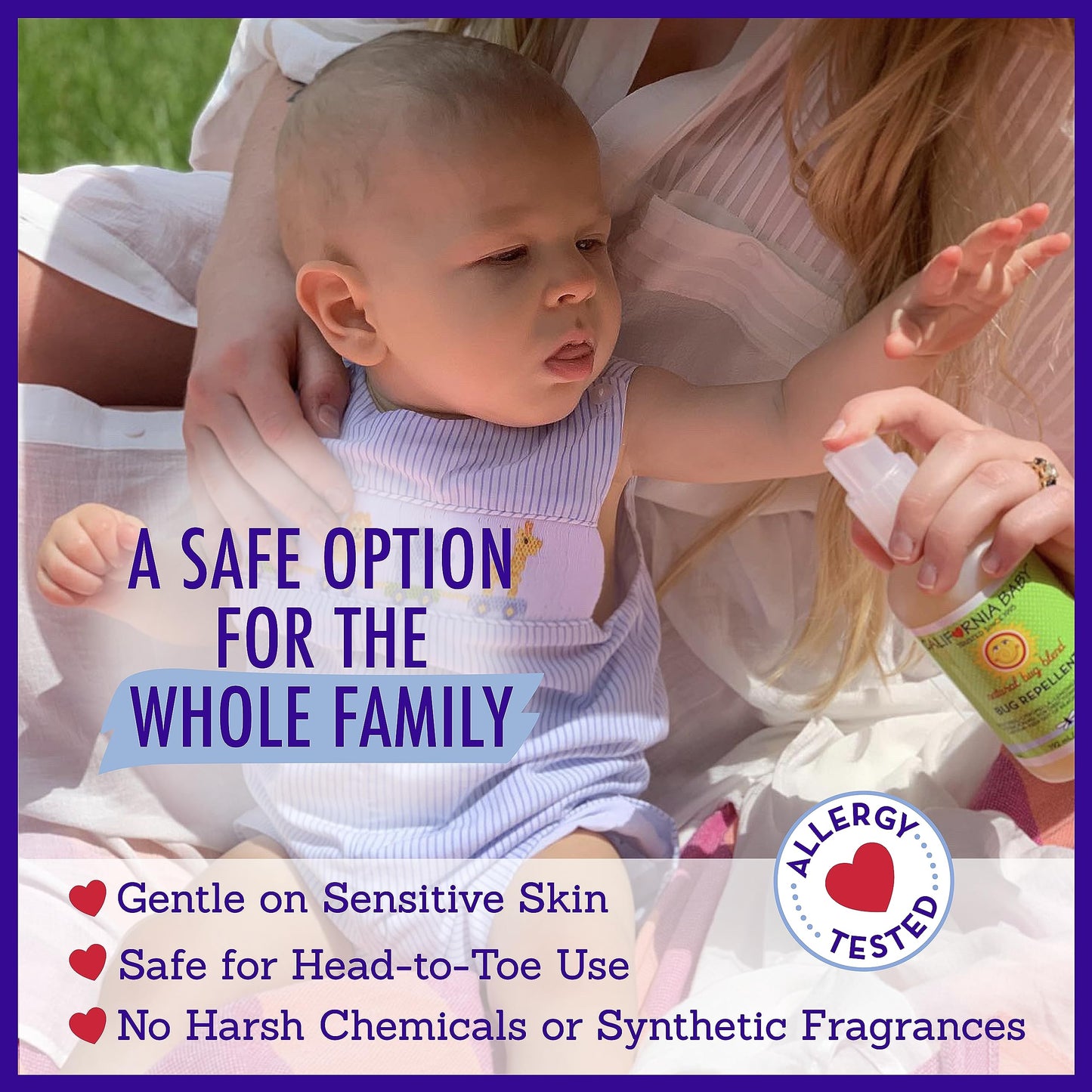 California Baby Natural Bug Repellent Spray | DEET-Free Citronella & Lemongrass | Baby & Adult Safe | 59 mL