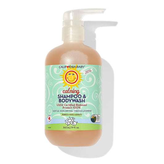 California Baby Calming Baby Shampoo + Body Wash – 100% Plant-Based, Lavender, Hypoallergenic