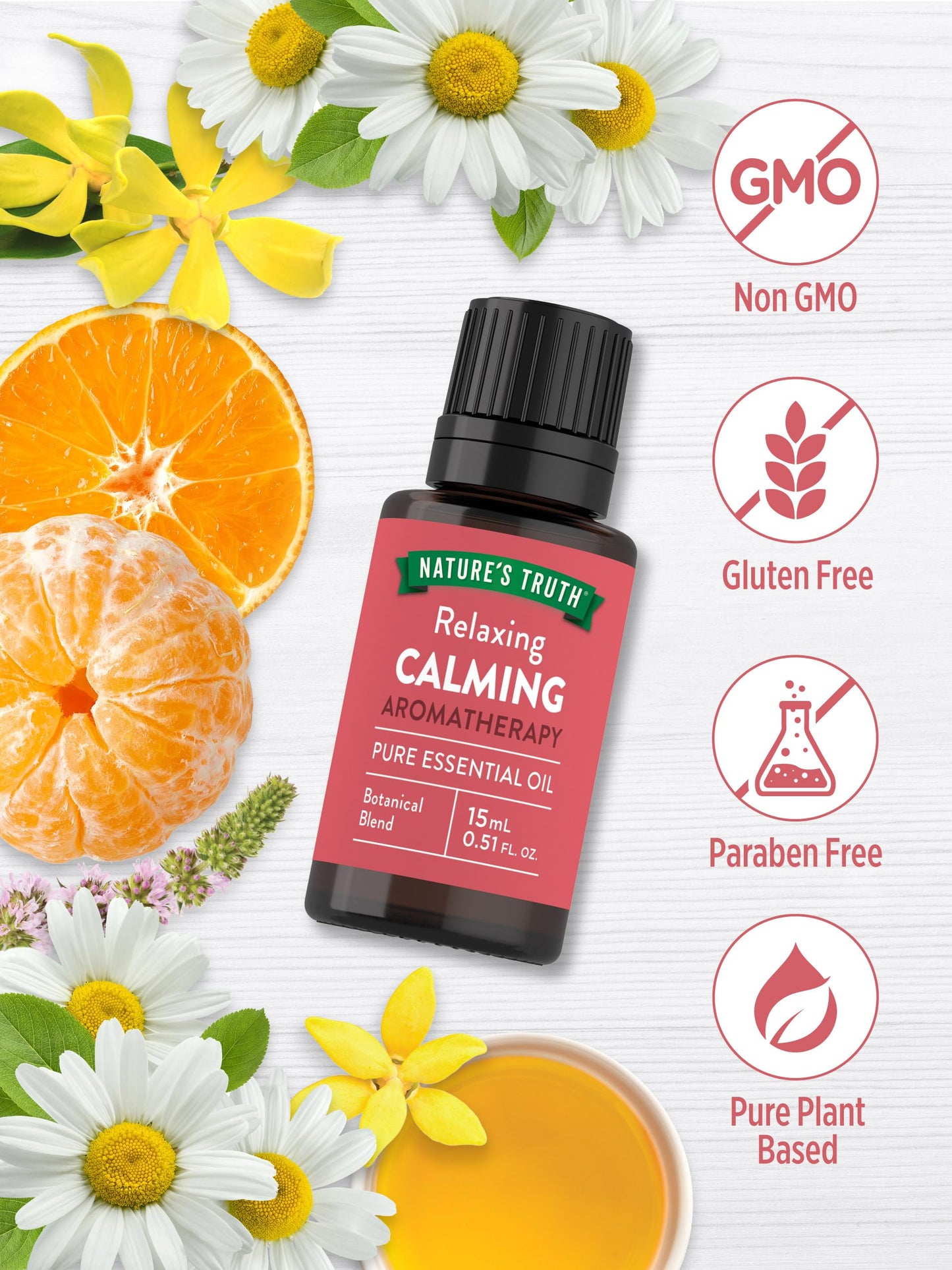 Nature's Truth Calming Pure Essential Oil - 15 mL | Diffusers & Aromatherapy | Plant Based, Non-GMO & Gluten Free
