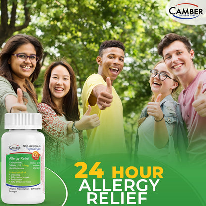 CAMBER PHARMACEUTICALS Cetirizine HCI 10mg – 24-Hour Allergy Relief (500 Count)