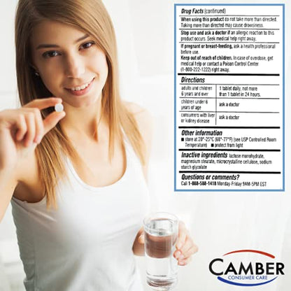 Camber Loratadine 10mg Allergy Pills - 24 Hour Non-Drowsy Relief (300 Tablets)