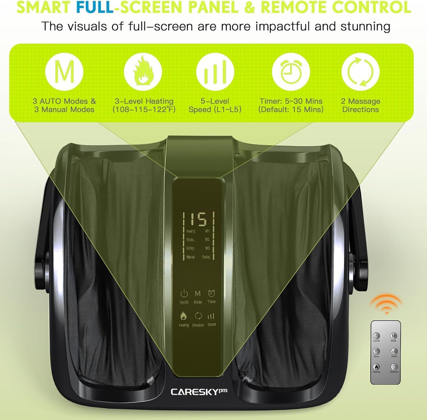 CARESKYpro Foot Massager – Deep Kneading, Heat Therapy, Circulation Support
