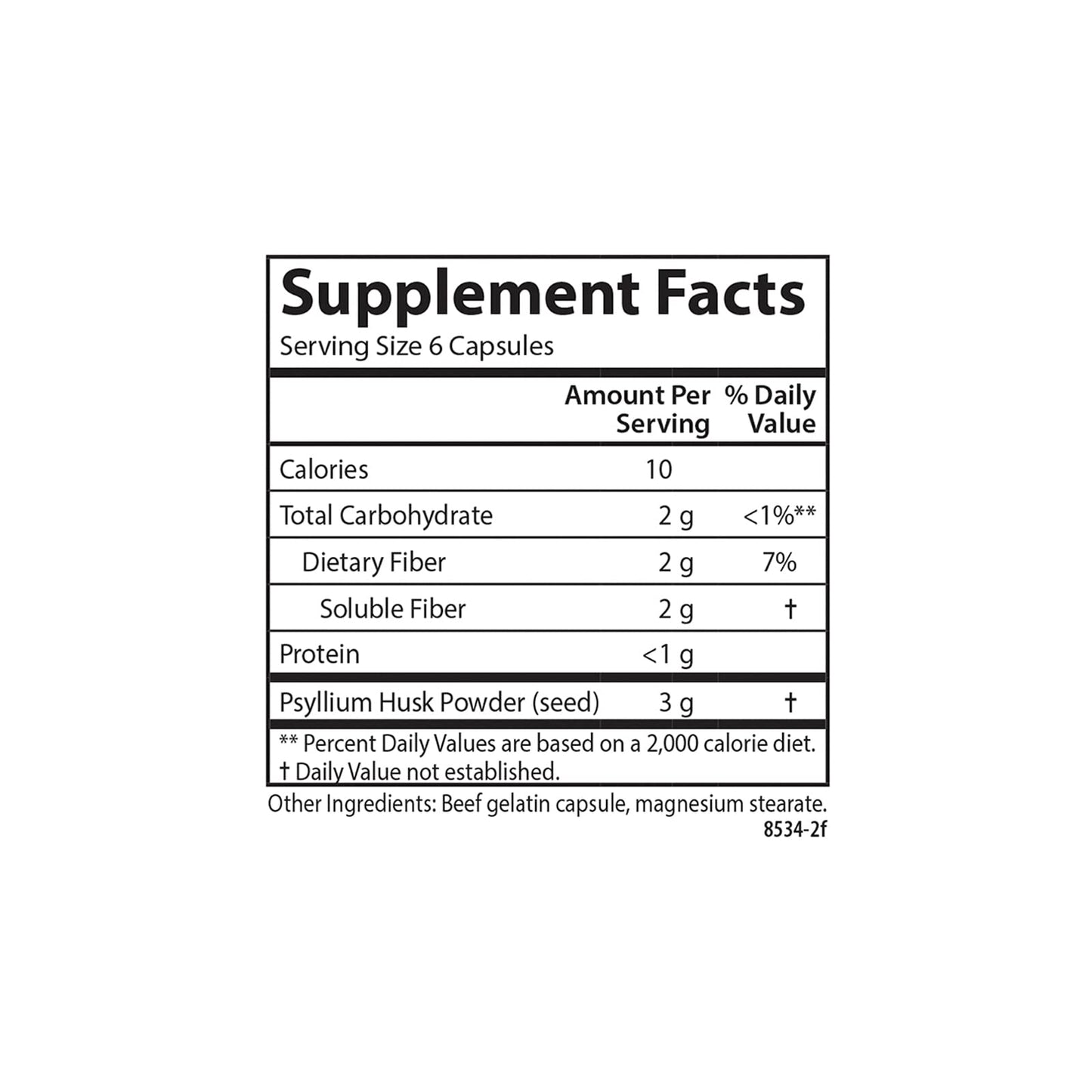 Carlson Hi-Fiber Psyllium Husk Capsules 3 g – Regularity, Colon Health & Heart Function | 100 Capsules