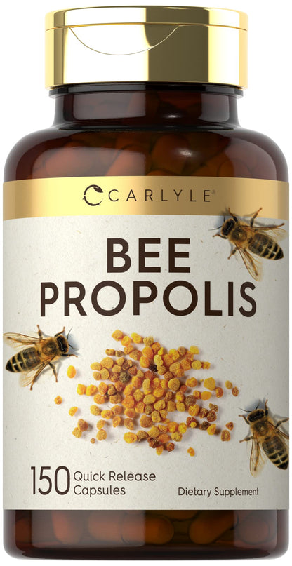 Carlyle Bee Propolis Capsules 600mg | 150 Count | Non-GMO, Gluten Free | Extract Supplement