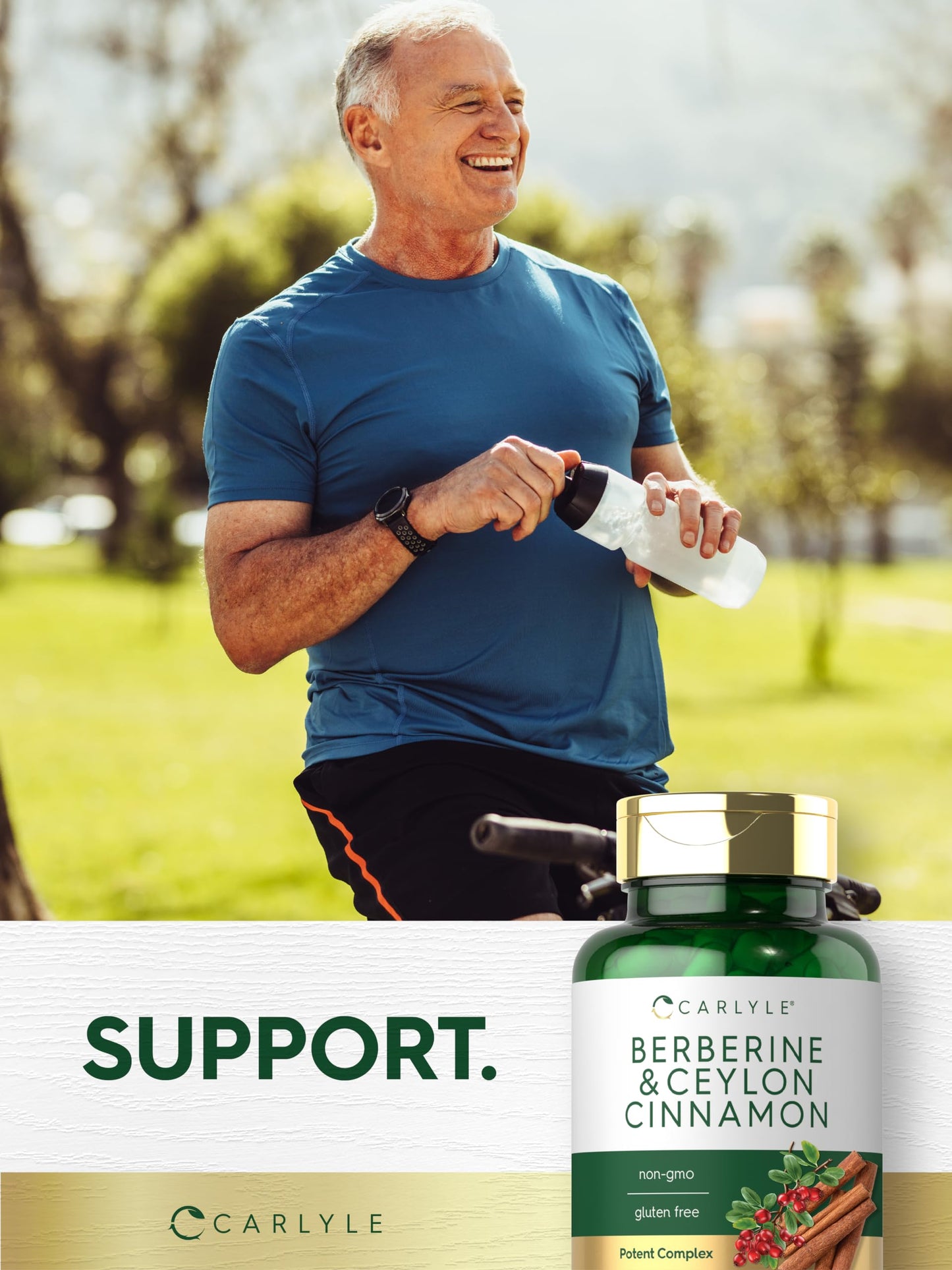 Carlyle Berberine with Ceylon Cinnamon - 2000mg Complex, 60 Capsules | Vegetarian, Non-GMO, Gluten Free